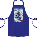 Skiing Life Better on the Slopes Ski Skiier Cotton Apron 100% Organic Royal Blue