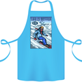 Skiing Life Better on the Slopes Ski Skiier Cotton Apron 100% Organic Turquoise