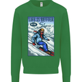 Skiing Life Better on the Slopes Ski Skiier Kids Sweatshirt Jumper Irish Green