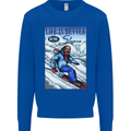 Skiing Life Better on the Slopes Ski Skiier Kids Sweatshirt Jumper Royal Blue
