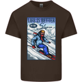 Skiing Life Better on the Slopes Ski Skiier Kids T-Shirt Childrens Chocolate