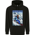 Skiing Life Better on the Slopes Ski Skiier Mens 80% Cotton Hoodie Black
