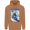 Skiing Life Better on the Slopes Ski Skiier Mens 80% Cotton Hoodie Caramel Latte