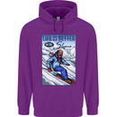 Skiing Life Better on the Slopes Ski Skiier Mens 80% Cotton Hoodie Purple