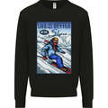 Skiing Life Better on the Slopes Ski Skiier Mens Sweatshirt Jumper Black