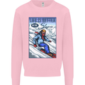 Skiing Life Better on the Slopes Ski Skiier Mens Sweatshirt Jumper Light Pink