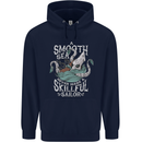 Skilful Sailor Kraken Sailing Cthulhu Childrens Kids Hoodie Navy Blue
