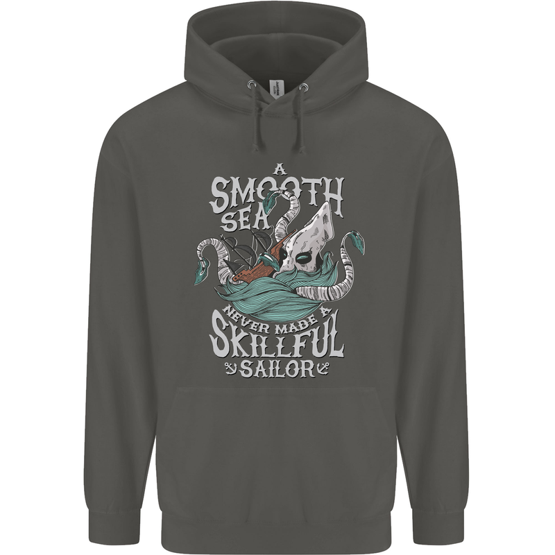Skilful Sailor Kraken Sailing Cthulhu Childrens Kids Hoodie Storm Grey