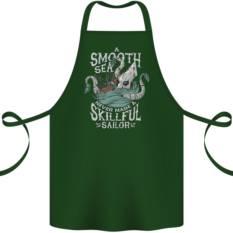 Skilful Sailor Kraken Sailing Cthulhu Cotton Apron 100% Organic Forest Green