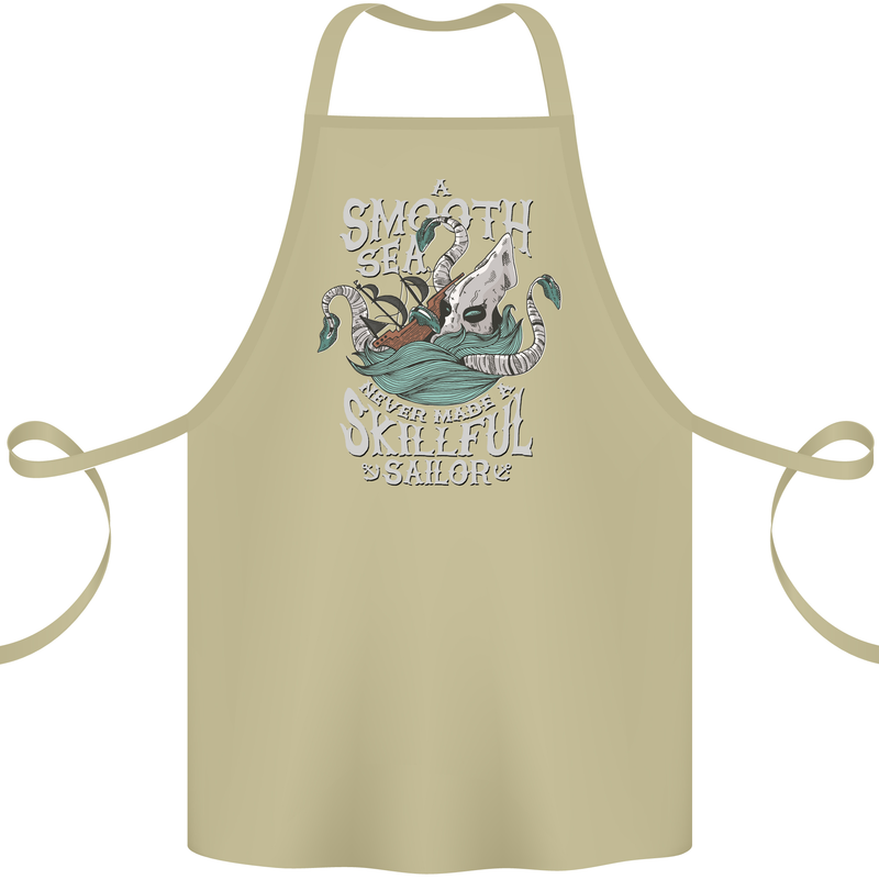 Skilful Sailor Kraken Sailing Cthulhu Cotton Apron 100% Organic Khaki