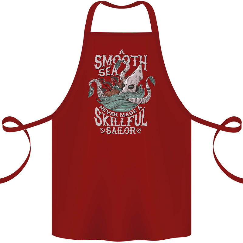 Skilful Sailor Kraken Sailing Cthulhu Cotton Apron 100% Organic Maroon