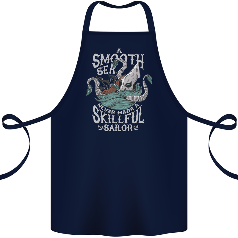 Skilful Sailor Kraken Sailing Cthulhu Cotton Apron 100% Organic Navy Blue