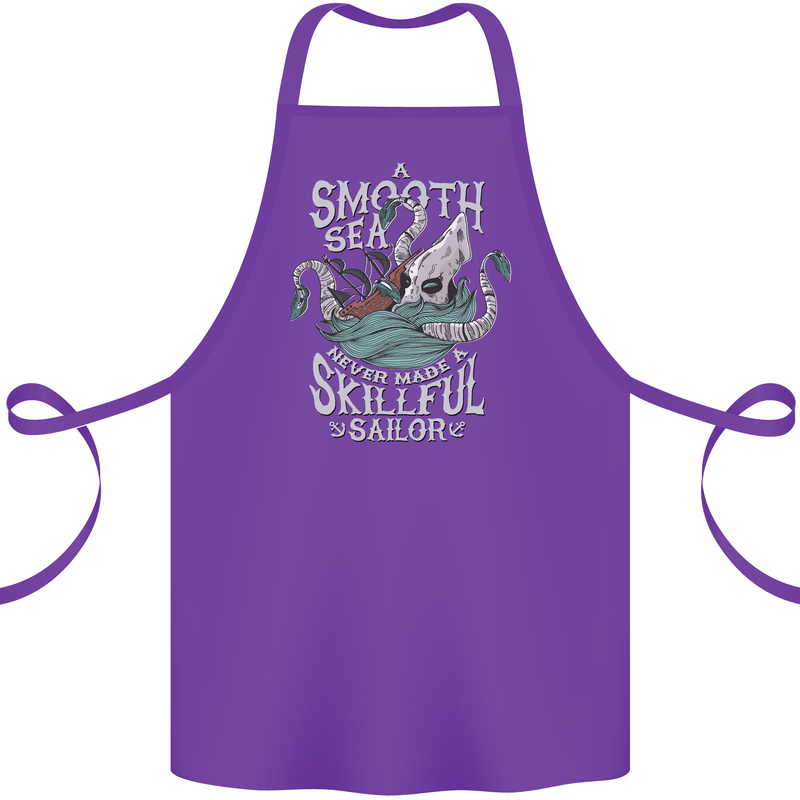 Skilful Sailor Kraken Sailing Cthulhu Cotton Apron 100% Organic Purple