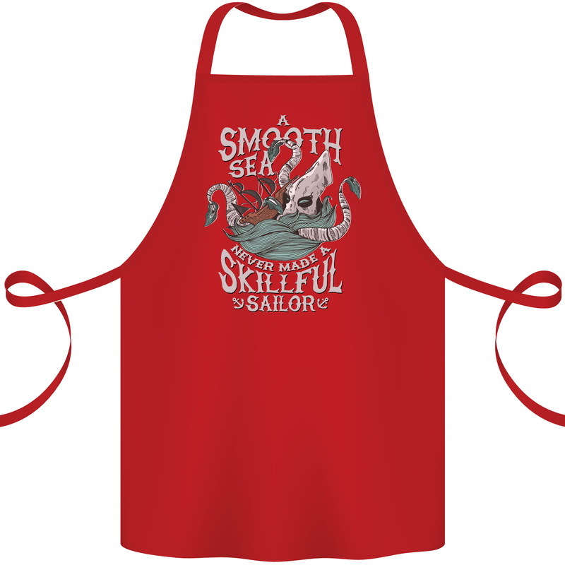 Skilful Sailor Kraken Sailing Cthulhu Cotton Apron 100% Organic Red