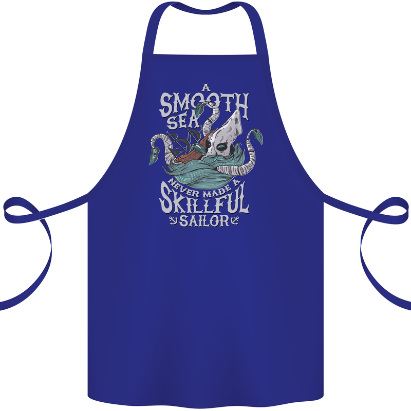 Skilful Sailor Kraken Sailing Cthulhu Cotton Apron 100% Organic Royal Blue