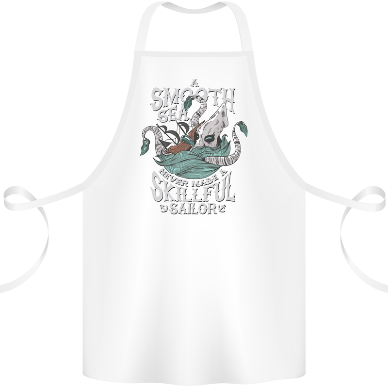 Skilful Sailor Kraken Sailing Cthulhu Cotton Apron 100% Organic White