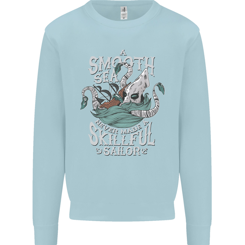 Skilful Sailor Kraken Sailing Cthulhu Kids Sweatshirt Jumper Light Blue