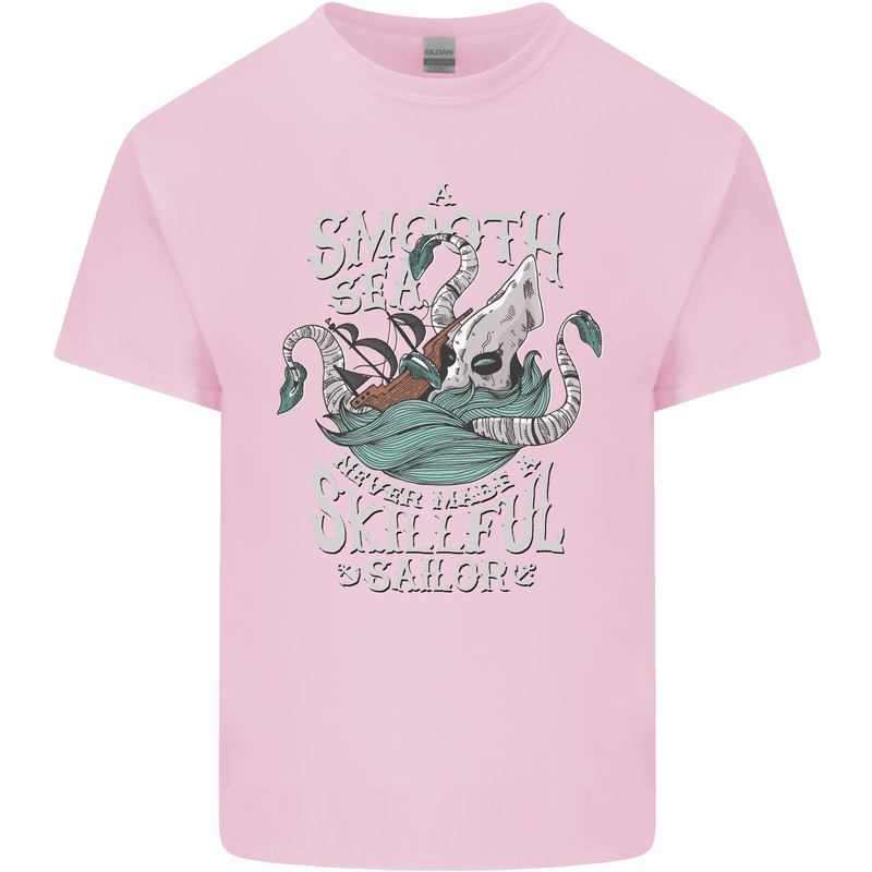 Skilful Sailor Kraken Sailing Cthulhu Mens Cotton T-Shirt Tee Top Light Pink