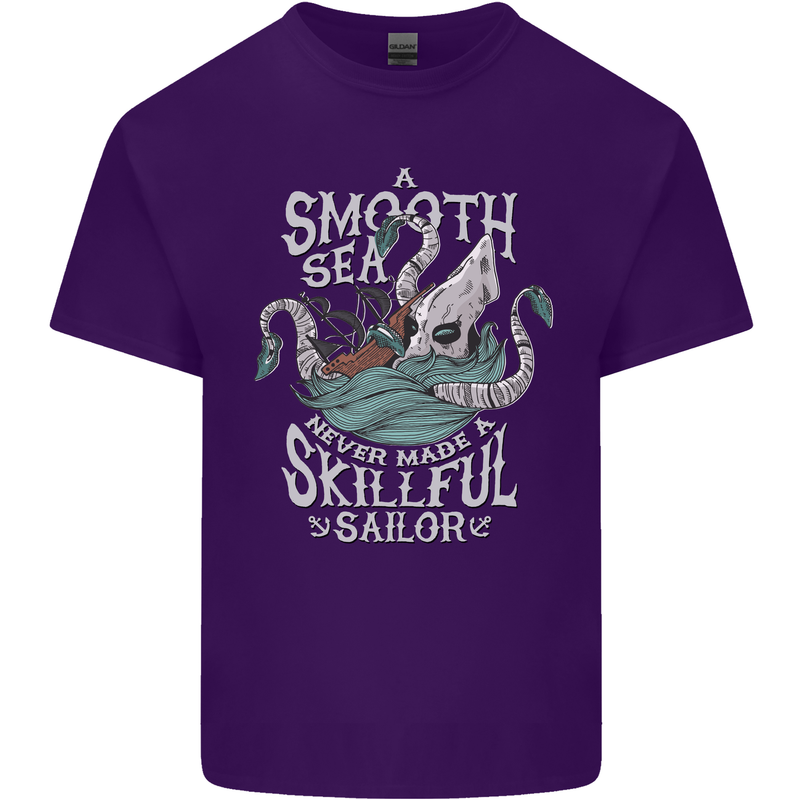 Skilful Sailor Kraken Sailing Cthulhu Mens Cotton T-Shirt Tee Top Purple