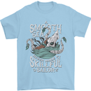 Skilful Sailor Kraken Sailing Cthulhu Mens T-Shirt 100% Cotton Light Blue