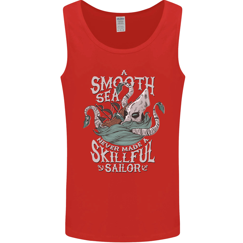 Skilful Sailor Kraken Sailing Cthulhu Mens Vest Tank Top Red