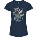 Skilful Sailor Kraken Sailing Cthulhu Womens Petite Cut T-Shirt Navy Blue