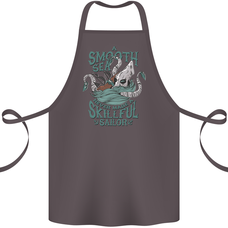 Skilful Sailor Kraken Sailing Octopus Cotton Apron 100% Organic Dark Grey