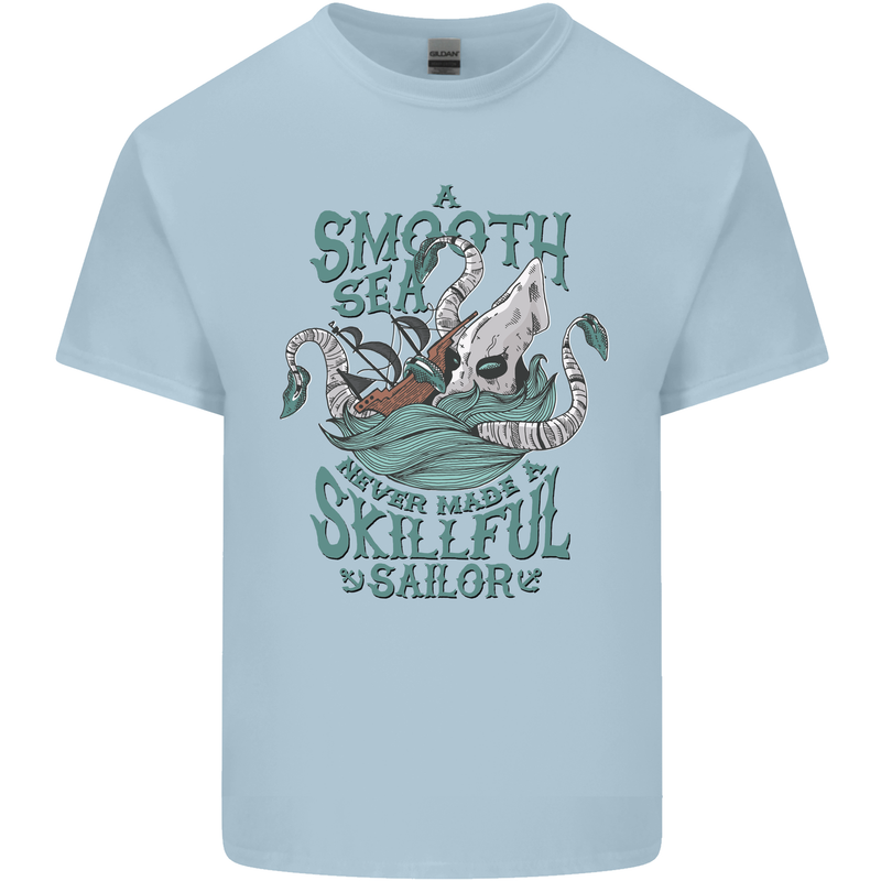 Skilful Sailor Kraken Sailing Octopus Kids T-Shirt Childrens Light Blue