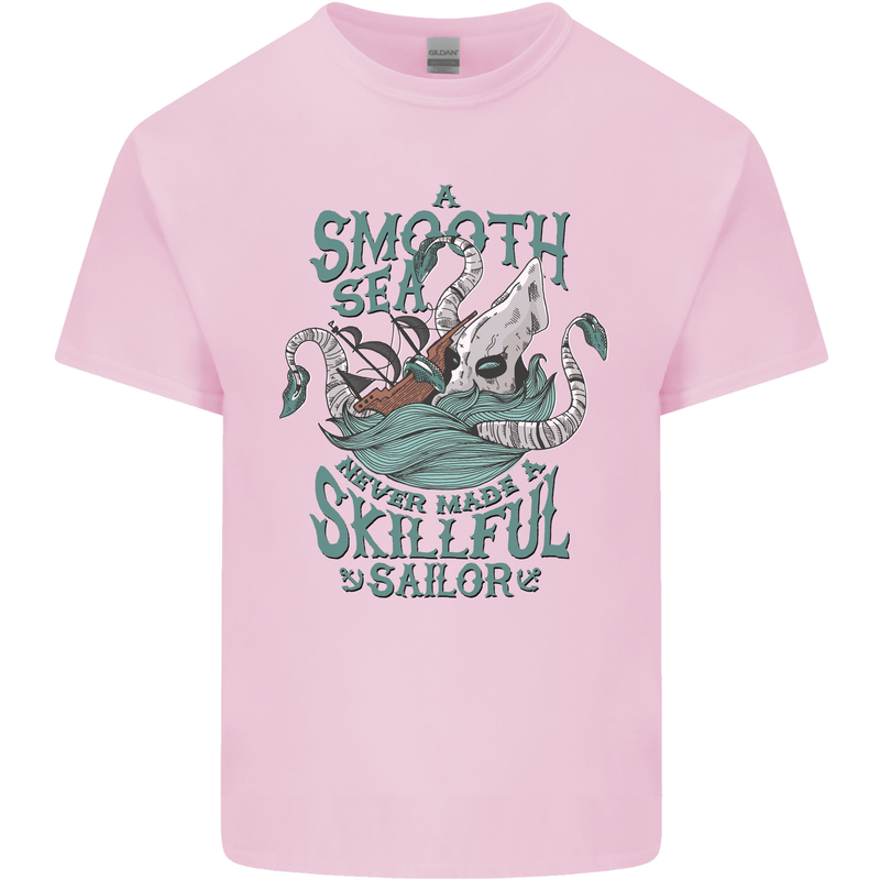 Skilful Sailor Kraken Sailing Octopus Kids T-Shirt Childrens Light Pink