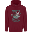 Skilful Sailor Kraken Sailing Octopus Mens 80% Cotton Hoodie Maroon
