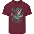 Skilful Sailor Kraken Sailing Octopus Mens Cotton T-Shirt Tee Top Maroon