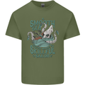 Skilful Sailor Kraken Sailing Octopus Mens Cotton T-Shirt Tee Top Military Green