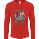 Skilful Sailor Kraken Sailing Octopus Mens Long Sleeve T-Shirt Red