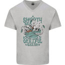 Skilful Sailor Kraken Sailing Octopus Mens V-Neck Cotton T-Shirt Sports Grey
