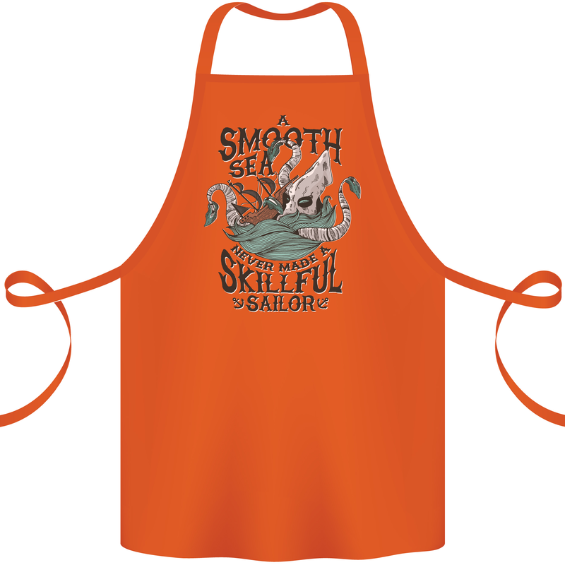 Skilful Sailor Kraken Sailor Cotton Apron 100% Organic Orange