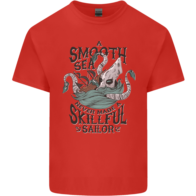 Skilful Sailor Kraken Sailor Kids T-Shirt Childrens Red