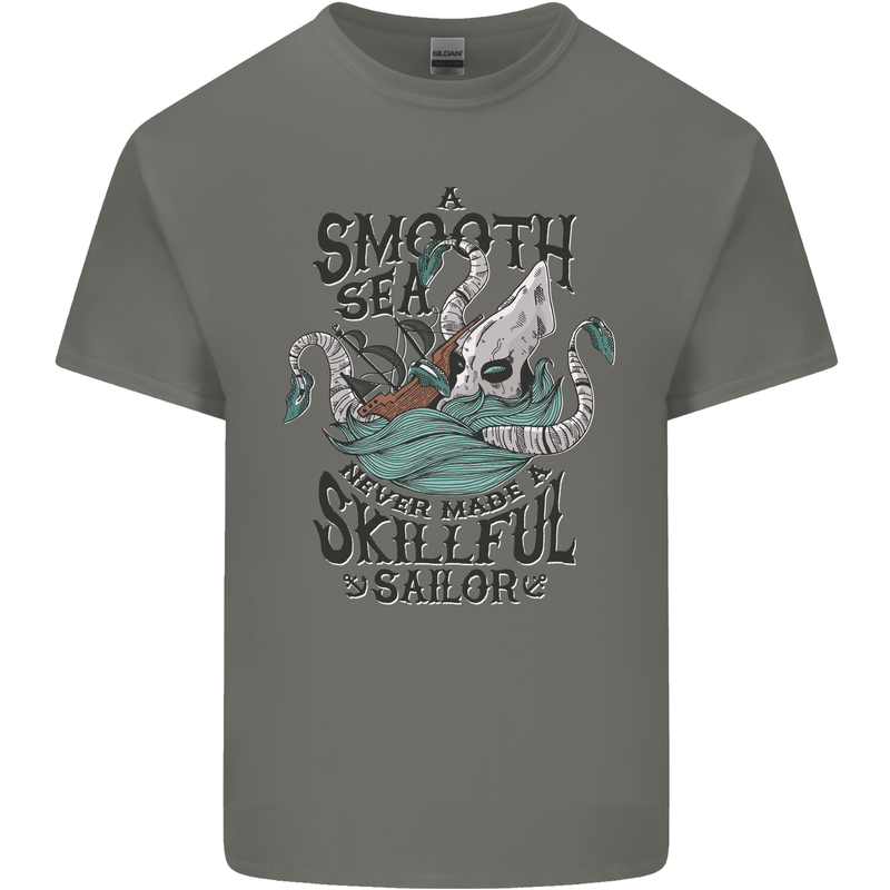 Skilful Sailor Kraken Sailor Mens Cotton T-Shirt Tee Top Charcoal