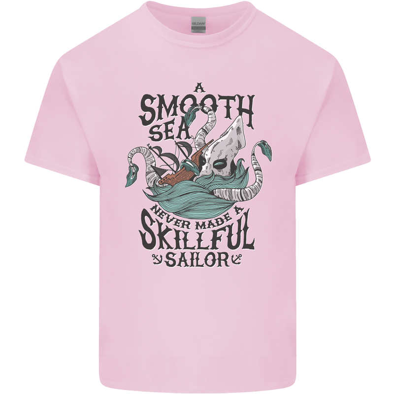 Skilful Sailor Kraken Sailor Mens Cotton T-Shirt Tee Top Light Pink