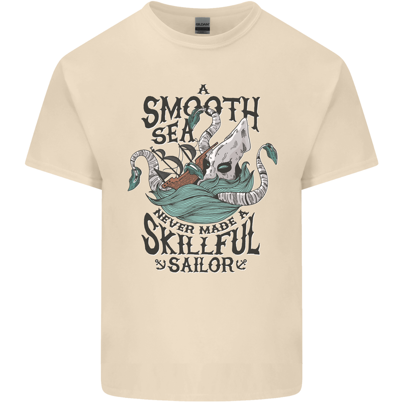 Skilful Sailor Kraken Sailor Mens Cotton T-Shirt Tee Top Natural