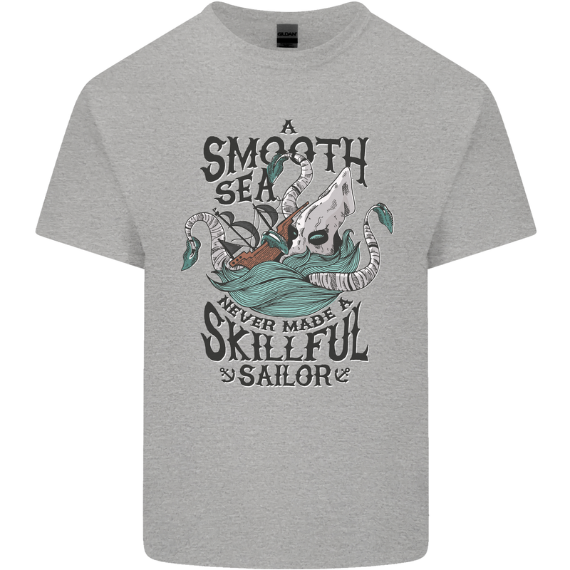 Skilful Sailor Kraken Sailor Mens Cotton T-Shirt Tee Top Sports Grey