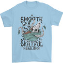 Skilful Sailor Kraken Sailor Mens T-Shirt 100% Cotton Light Blue