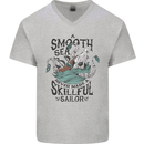 Skilful Sailor Kraken Sailor Mens V-Neck Cotton T-Shirt Sports Grey