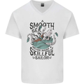 Skilful Sailor Kraken Sailor Mens V-Neck Cotton T-Shirt White