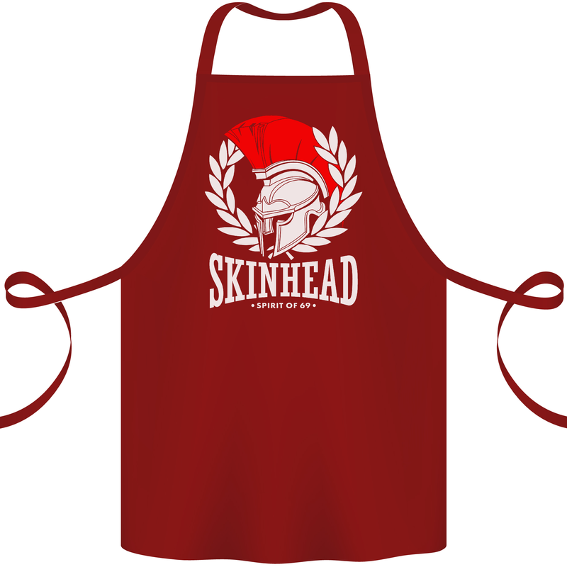 Skinhead Roman Helmet Spartan Punk Music Cotton Apron 100% Organic Maroon