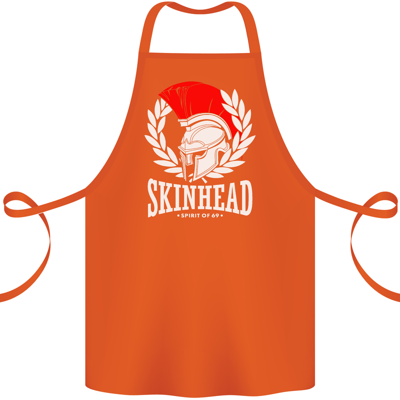 Skinhead Roman Helmet Spartan Punk Music Cotton Apron 100% Organic Orange