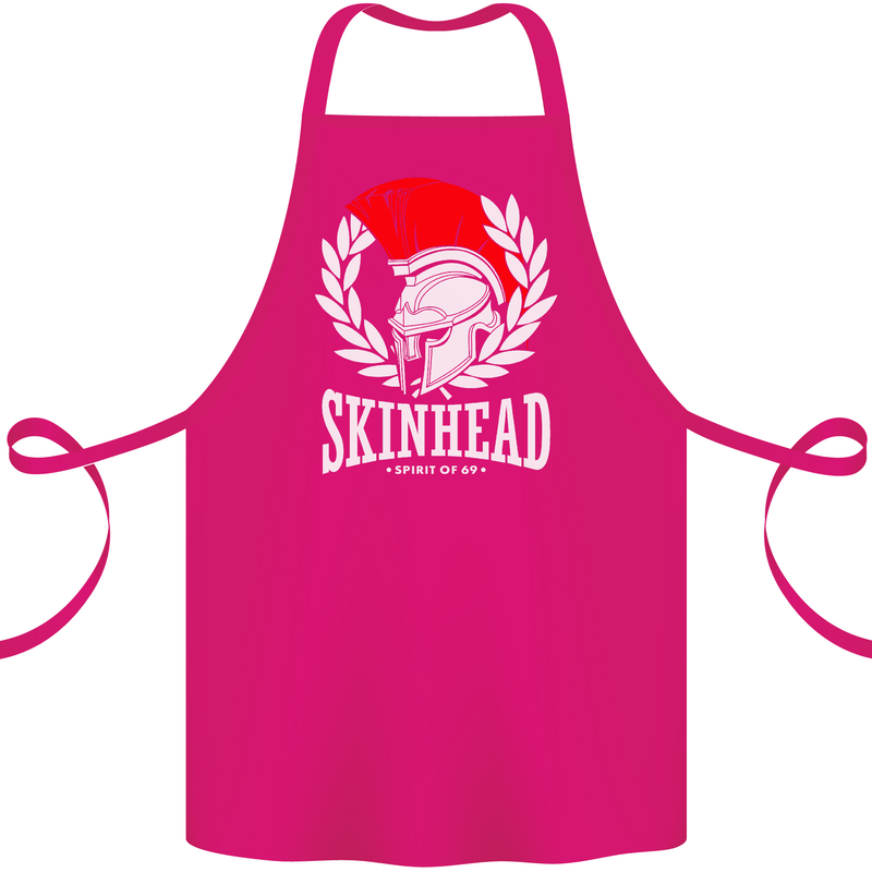 Skinhead Roman Helmet Spartan Punk Music Cotton Apron 100% Organic Pink