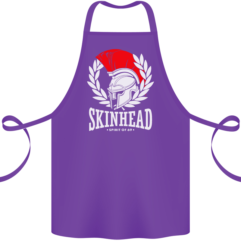 Skinhead Roman Helmet Spartan Punk Music Cotton Apron 100% Organic Purple
