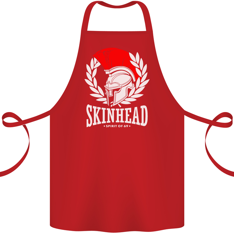 Skinhead Roman Helmet Spartan Punk Music Cotton Apron 100% Organic Red
