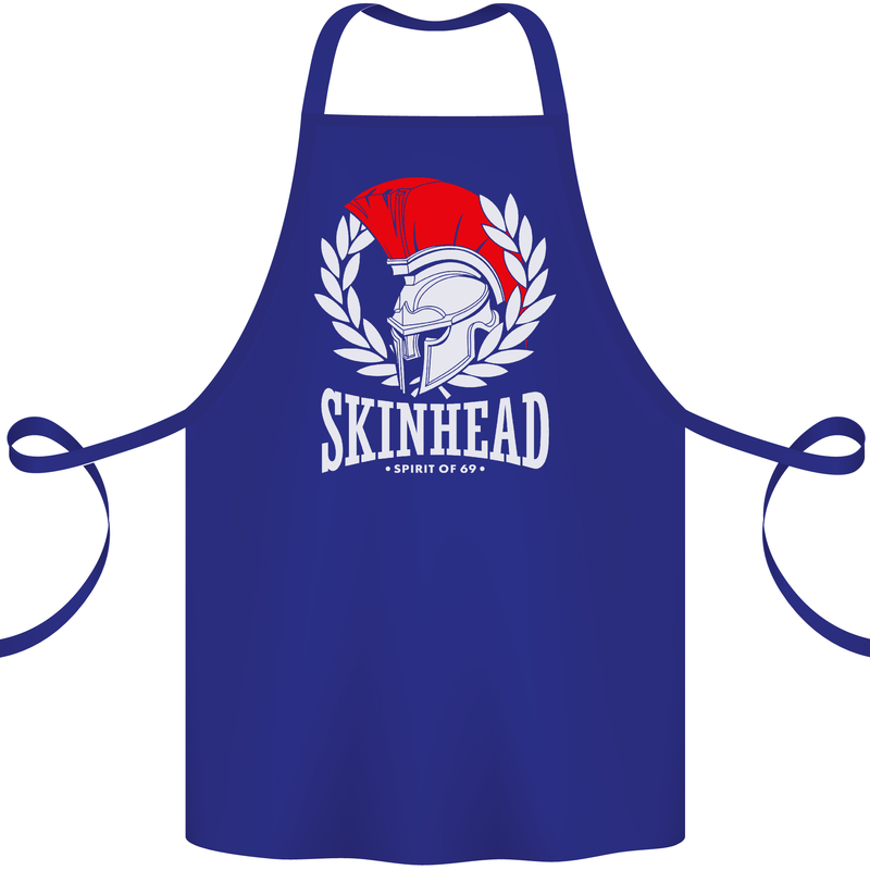 Skinhead Roman Helmet Spartan Punk Music Cotton Apron 100% Organic Royal Blue