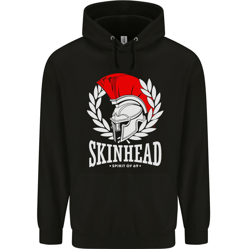Skinhead Roman Helmet Spartan Punk Music Mens 80% Cotton Hoodie Black